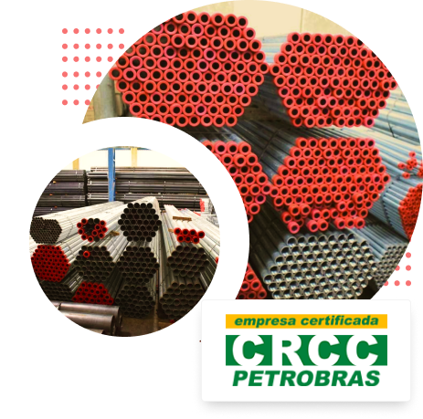 Tubos galvanizados da Montana Tubos e selo de empresa certificada CRCC Petrobras